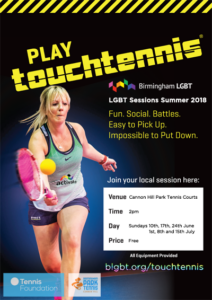Flyer for sessions - touchtennis player